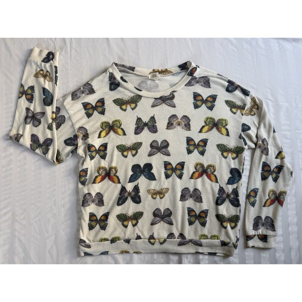 Wet Seal Butterfly Long Sleeve Pullover Shirt Women’s Large